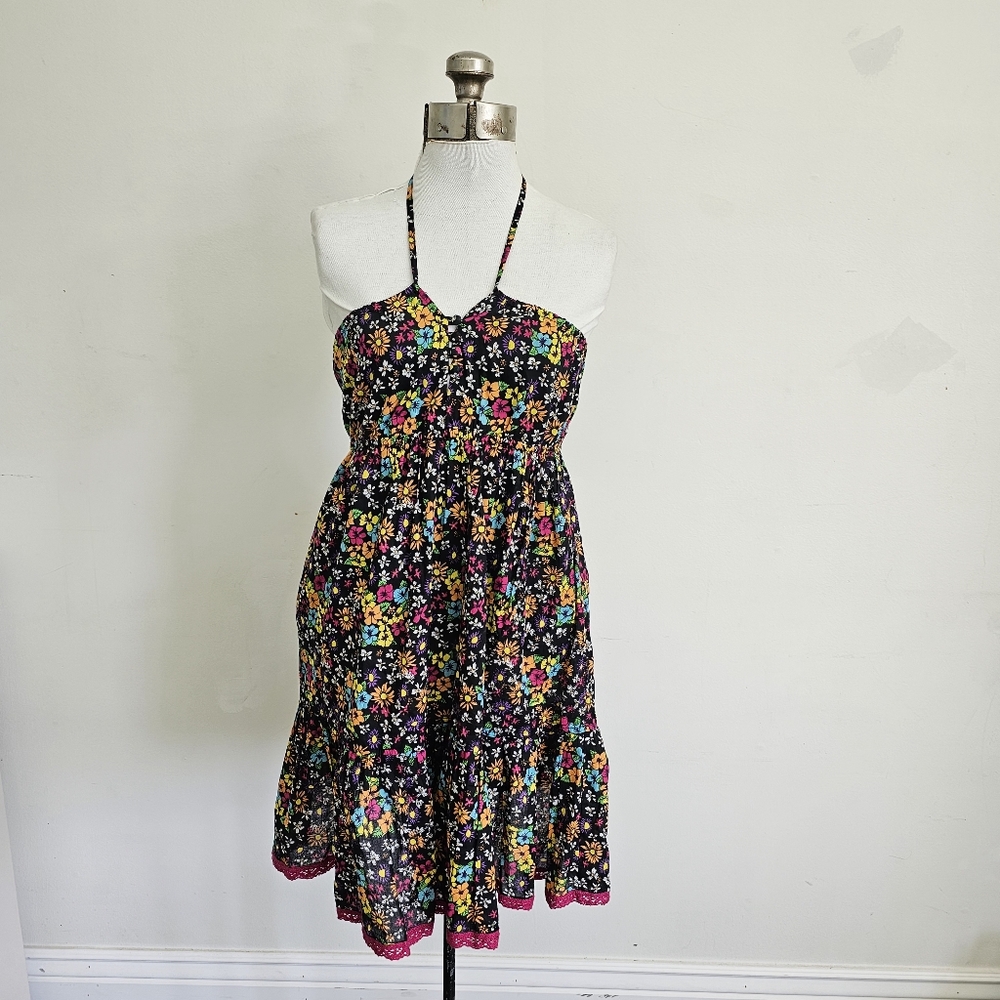 Steve Madden floral black dress size M - Picture 1 of 6
